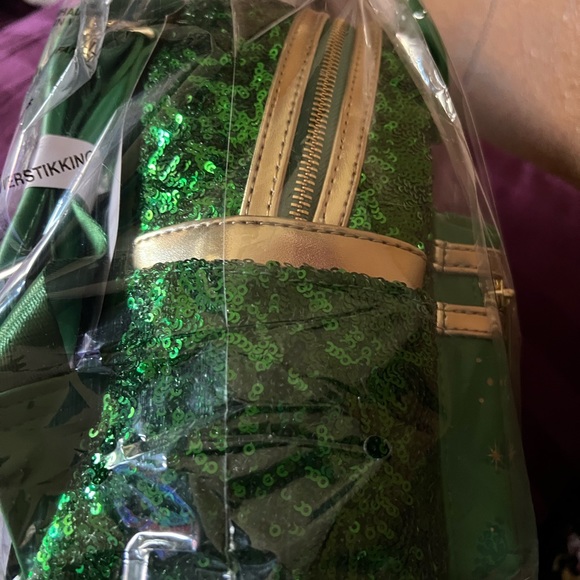 Loungefly Perfectly Imperfect Tinkerbell Green Sequin Mini Backpack main image 6